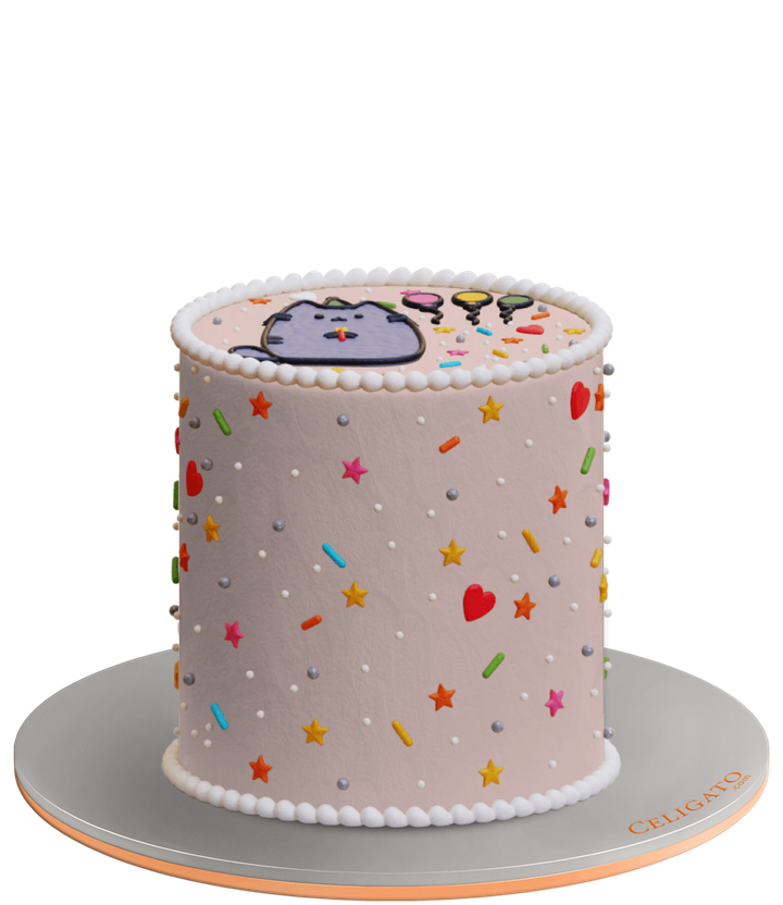 Feline Float cake on transparent background