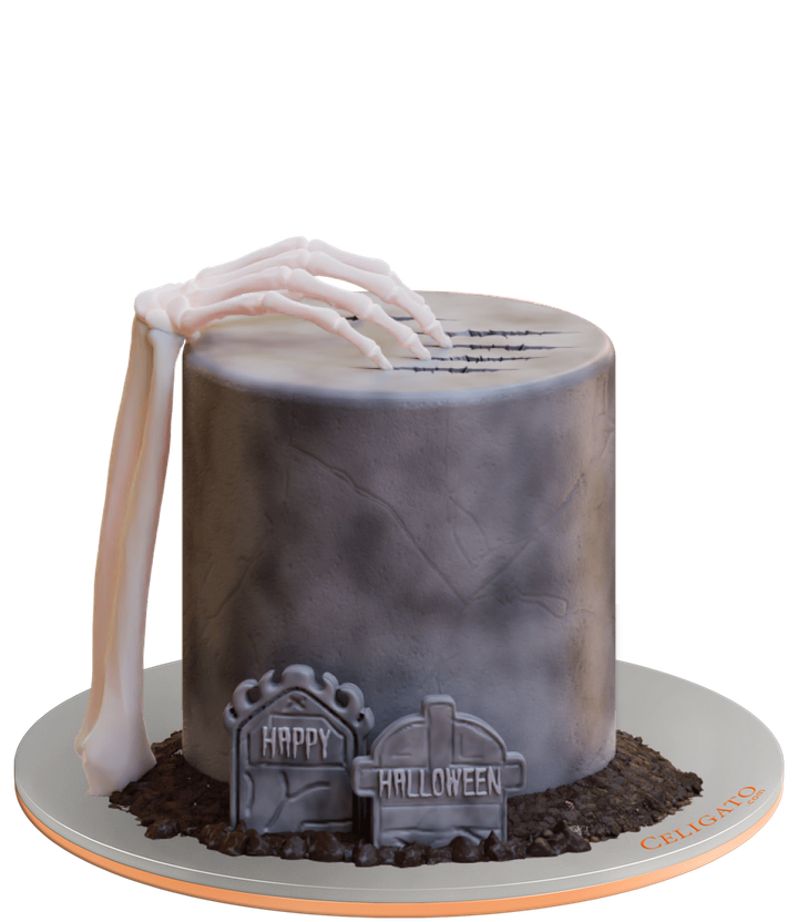 Skeleton Hand cake on transparent background