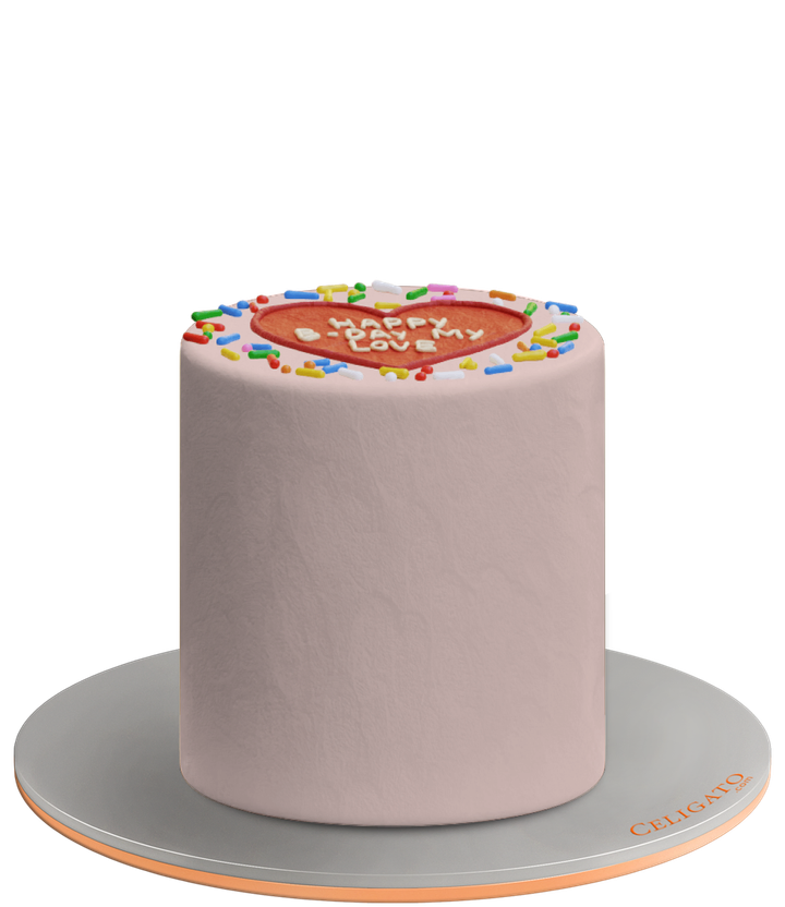 HBD Love Cake on transparent background