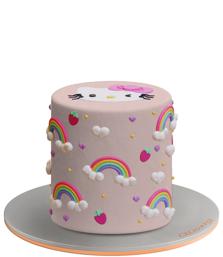Hello Kitty cake on transparent background