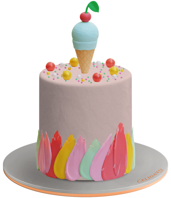 Ice Cream cake on transparent background