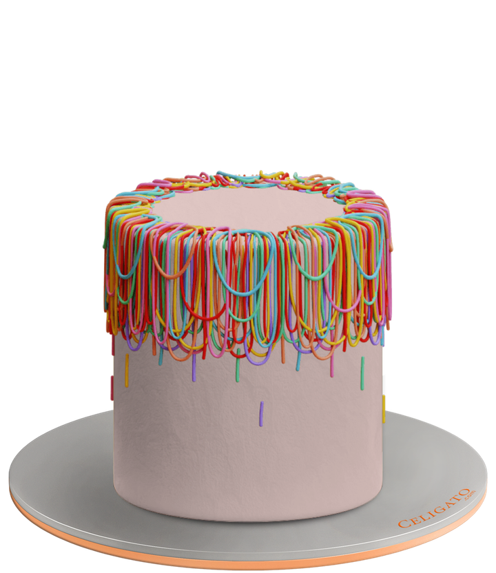 Joyful Lines cake on transparent background