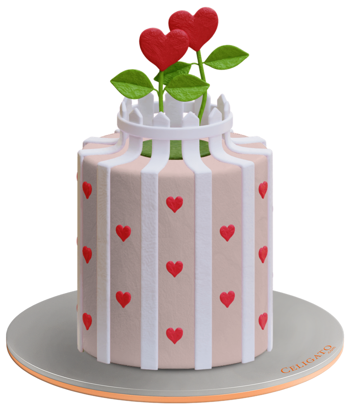 Love Garden cake on transparent background