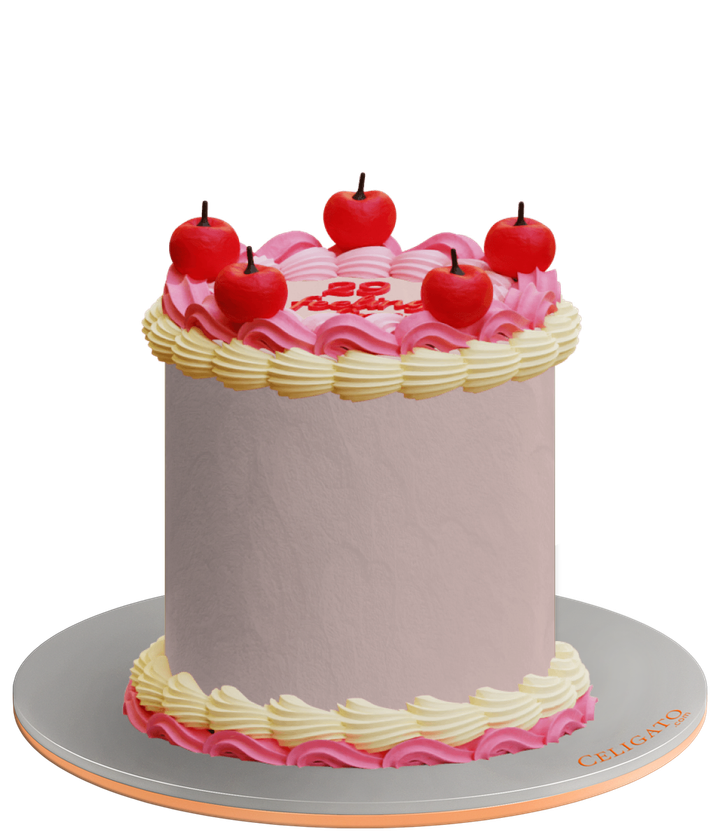 Pinkberry cake on transparent background