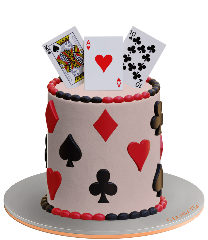 King of Spades cake on transparent background