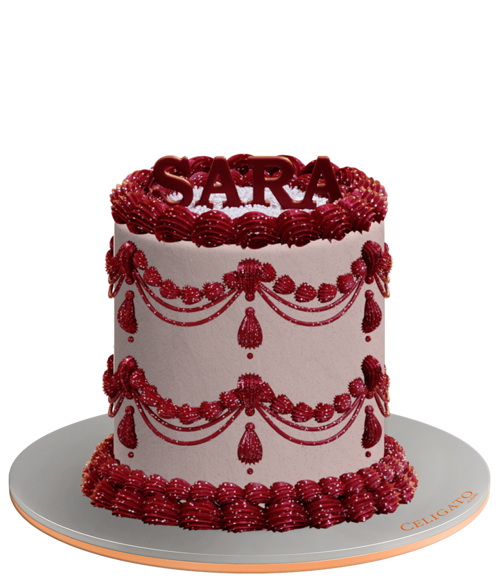 Glitter Charm cake on transparent background