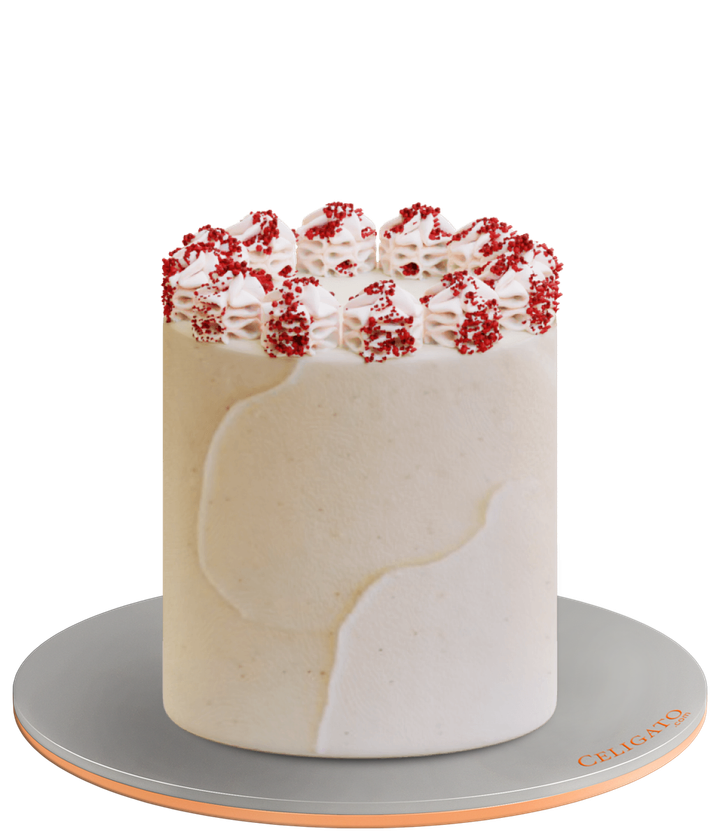 Red Velvet Sprinkle cake on transparent background