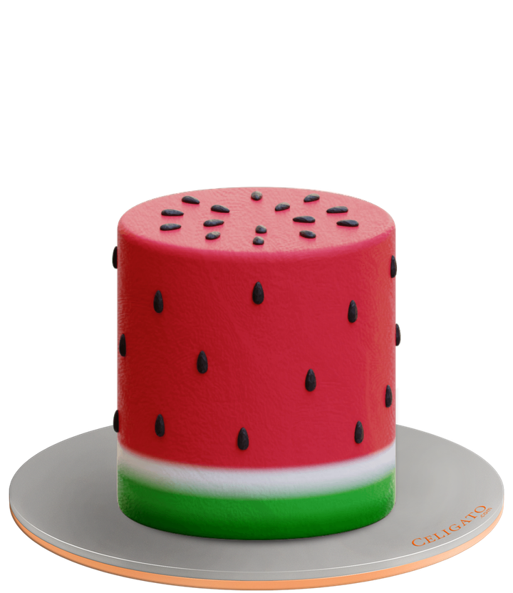 Watermelon cake on transparent background