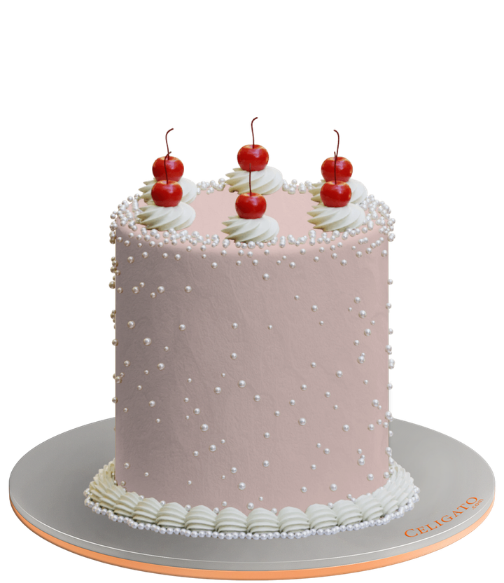 Cherry Glow Retro Glow Up Cake on transparent background