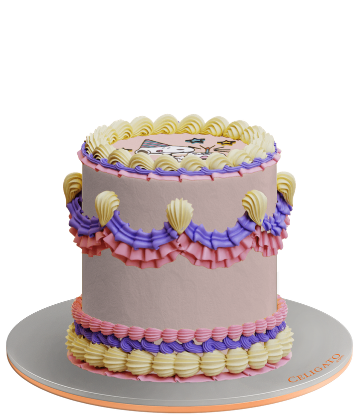 Snoopy's Day cake on transparent background