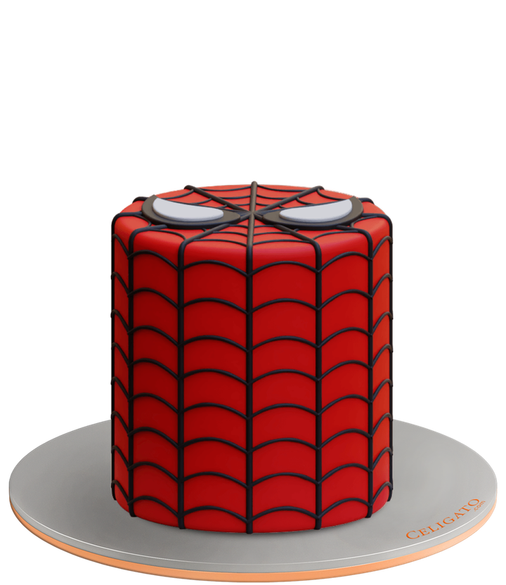 Spiderman Cartoon Favorites Round Cake on transparent background