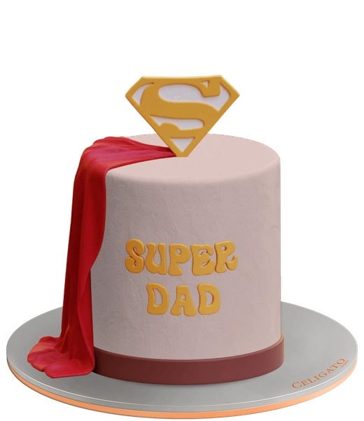 Super Dad cake on transparent background
