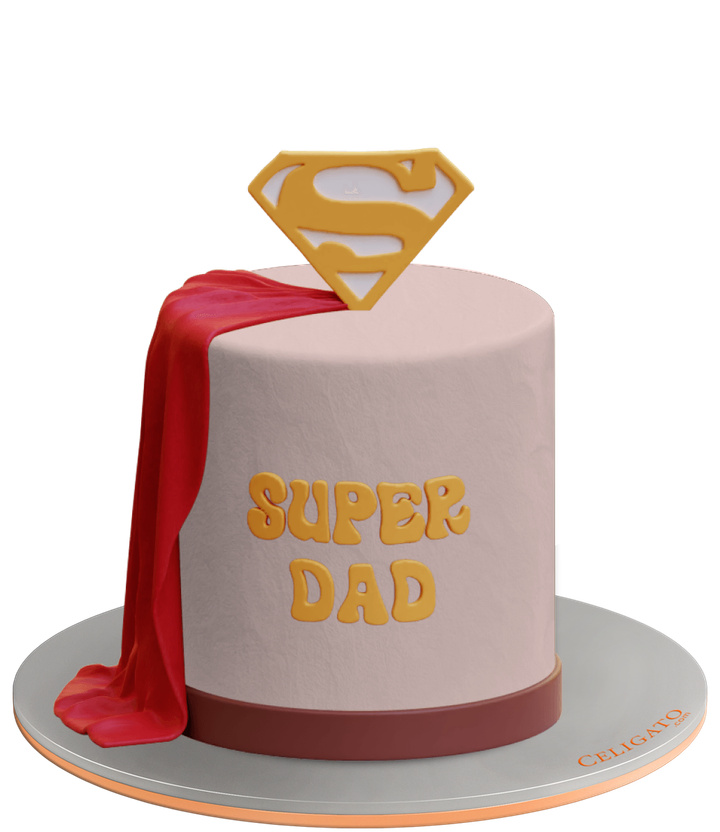 Super Dad cake on transparent background