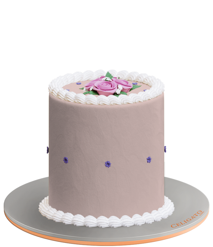 Sweet Bloom cake on transparent background