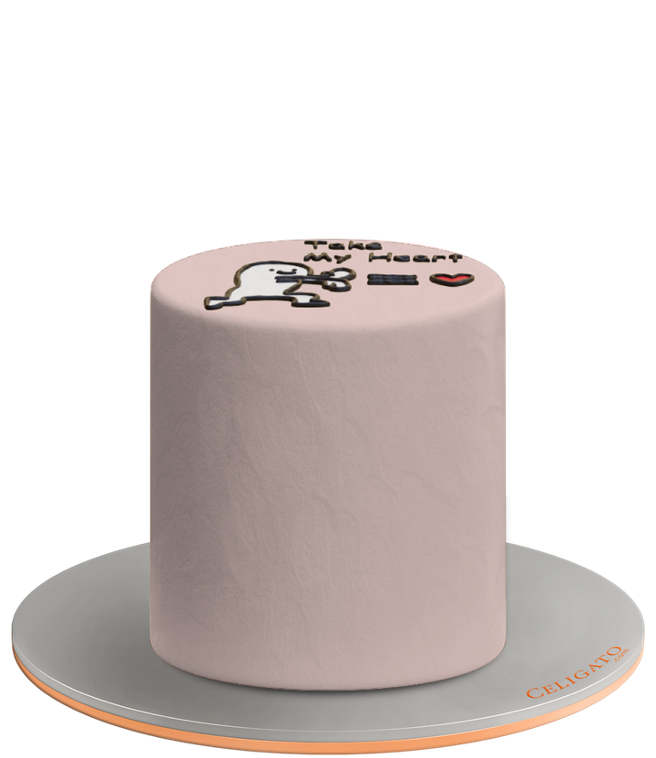 Take My Heart cake on transparent background