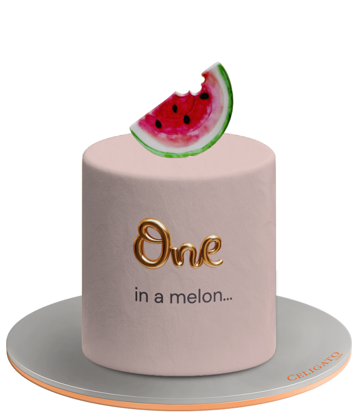 One Watermelon cake on transparent background