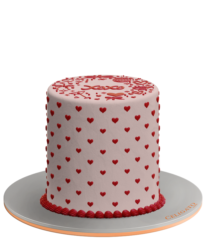 Xoxo X O Cake on transparent background