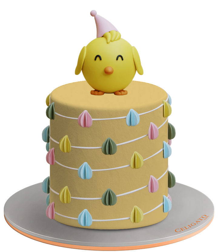 Baby Duck cake on transparent background