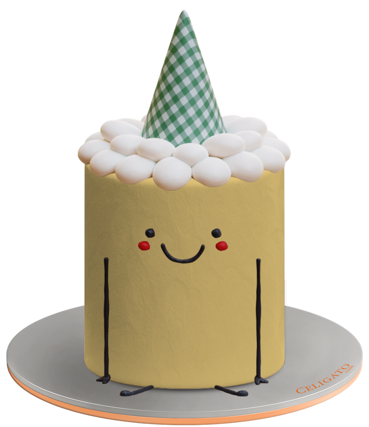Birthday Hat cake on transparent background