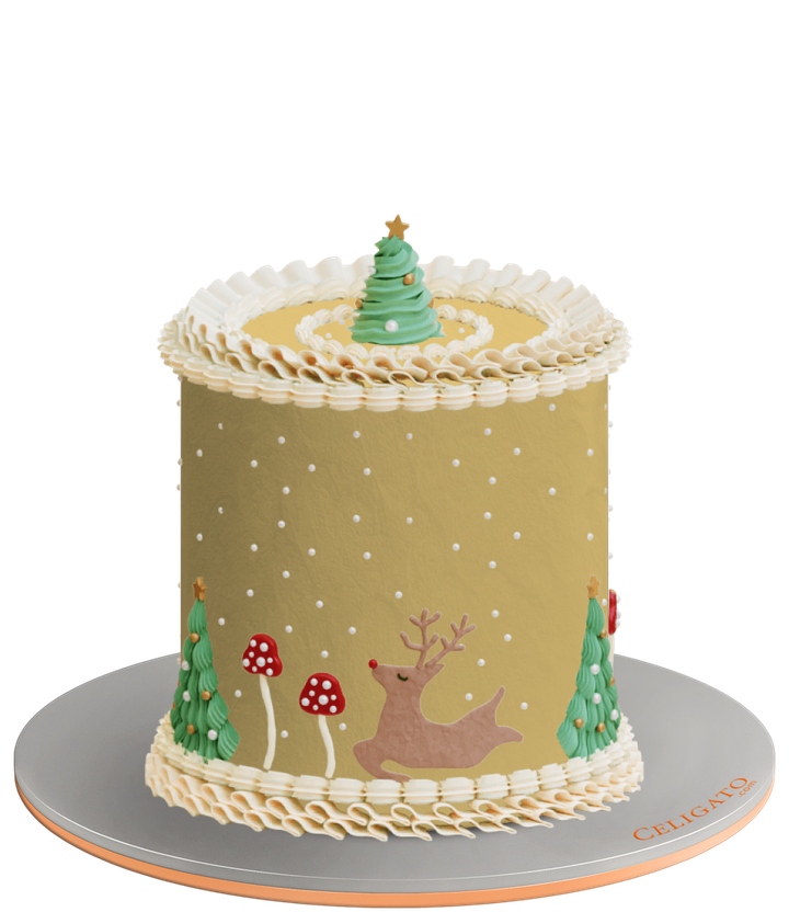 Dancing Deer cake on transparent background