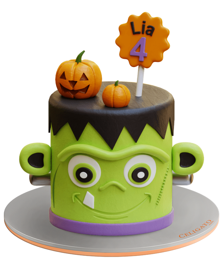 Frankenstein cake on transparent background