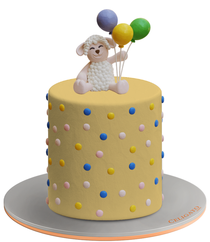 Happy Sheep cake on transparent background