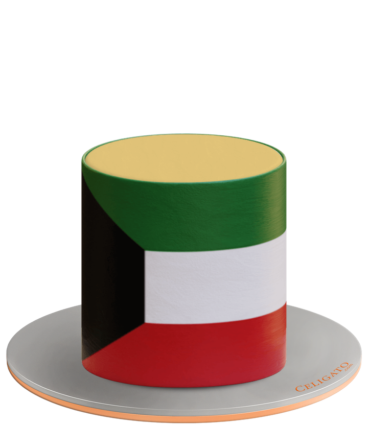 Kuwait Flag Kuwaitflag Kids Round Cake on transparent background