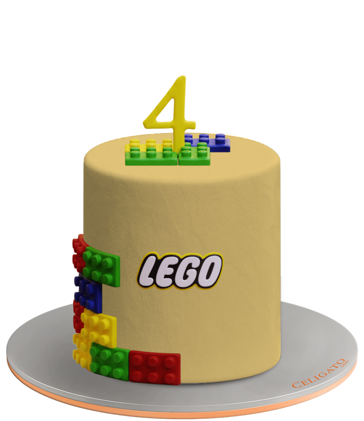 Lego cake on transparent background
