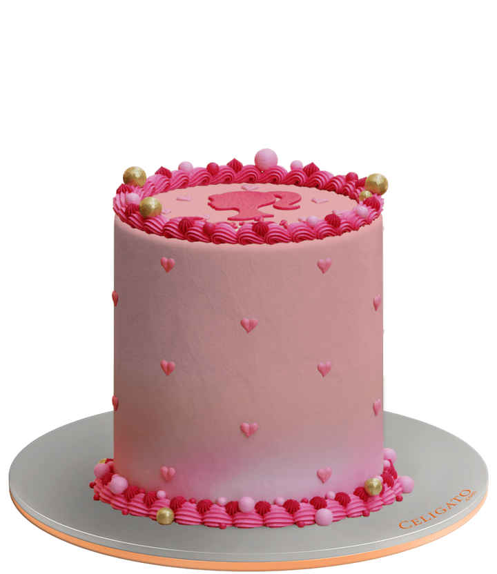 Barbie cake on transparent background