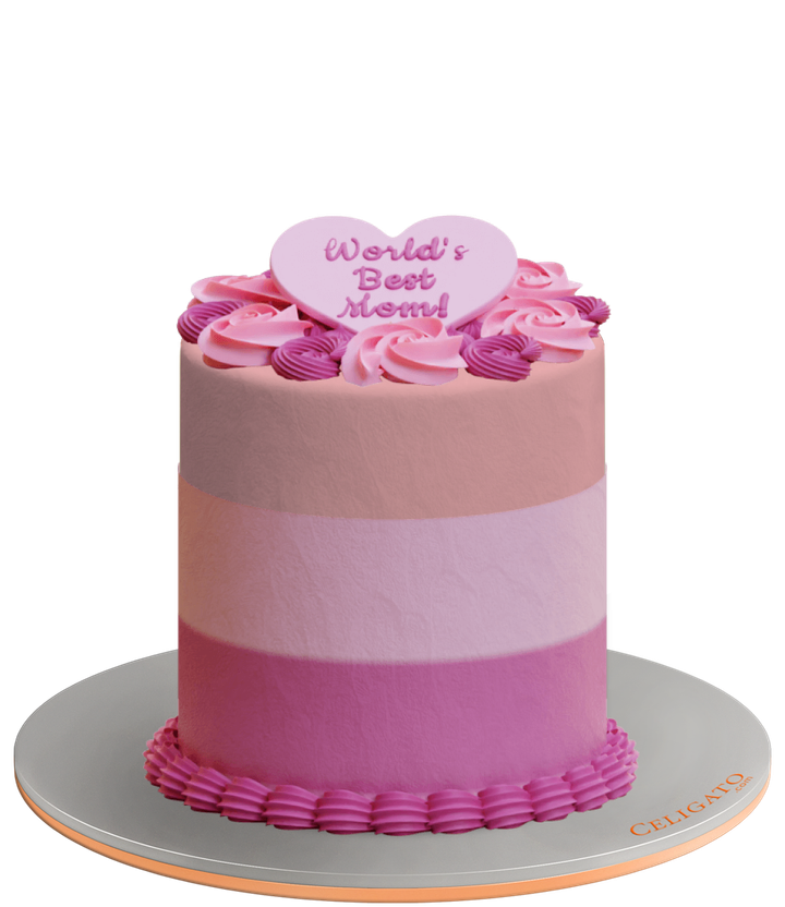 Best Mom Ever Mom To Be Cake on transparent background
