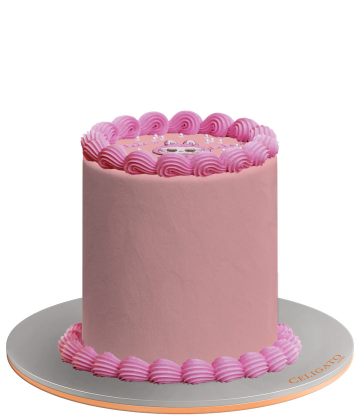 Labubu Doll Kids Round Cake on transparent background