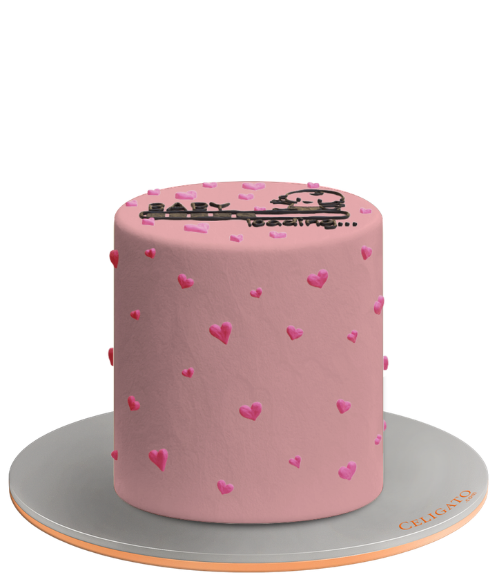 Loading Baby Girl! cake on transparent background