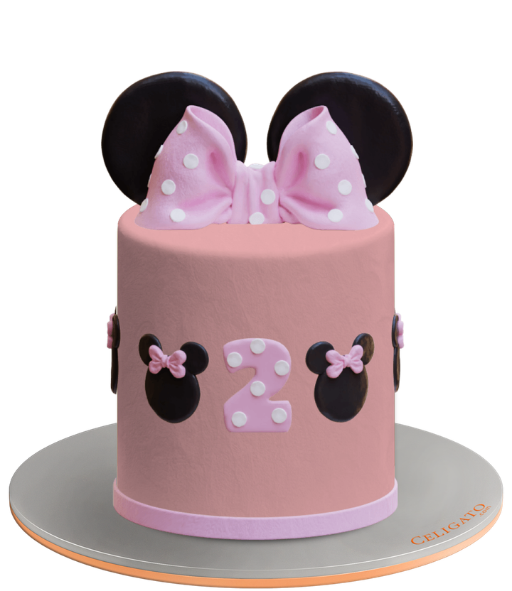 Mini mouse cake on transparent background