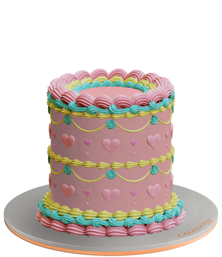 Pink Retro Pink For Mom Cake on transparent background