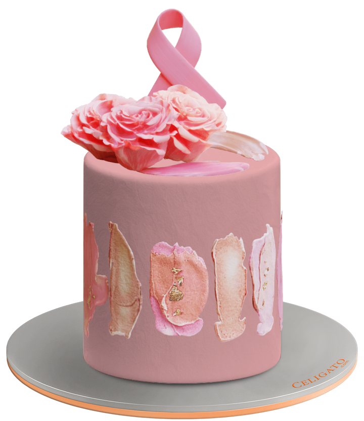 Pink Hope cake on transparent background