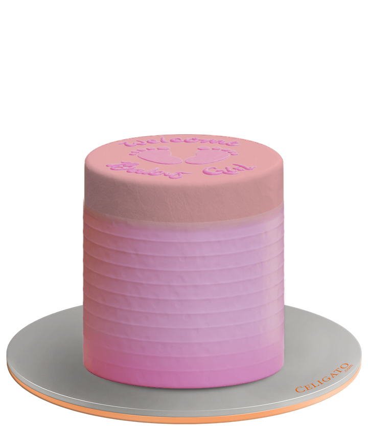Sweet Baby Girl cake on transparent background