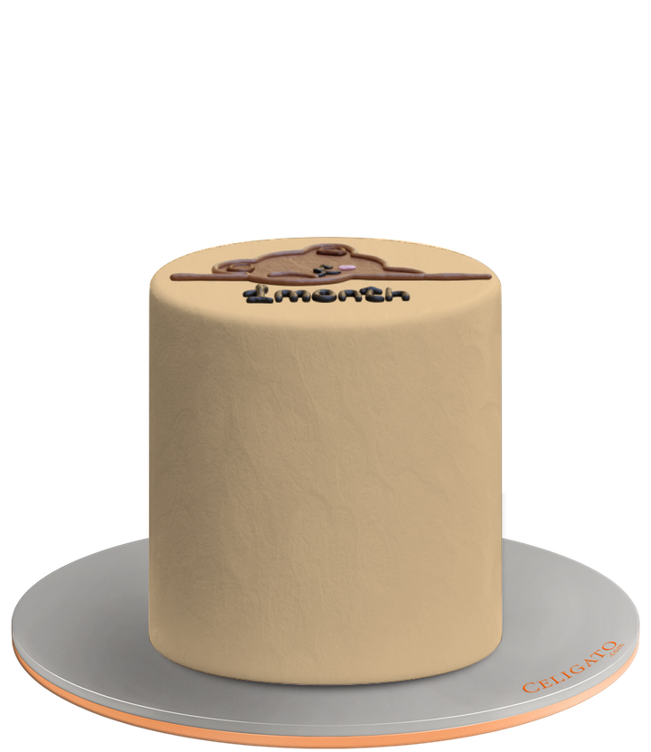 1 Month cake on transparent background