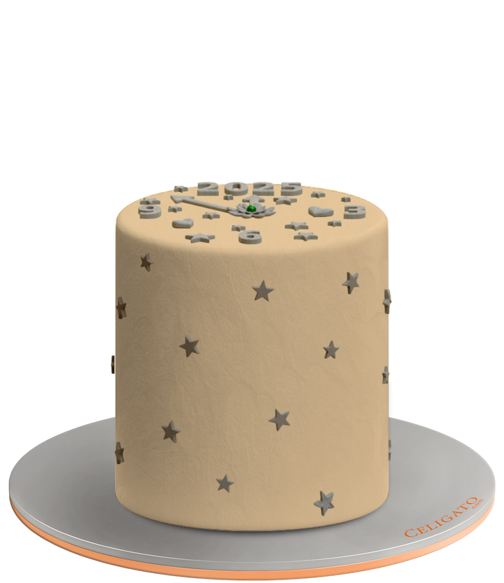 Countdown 2025 Kids Round Cake on transparent background