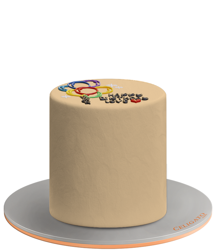 Birthday Balloons cake on transparent background
