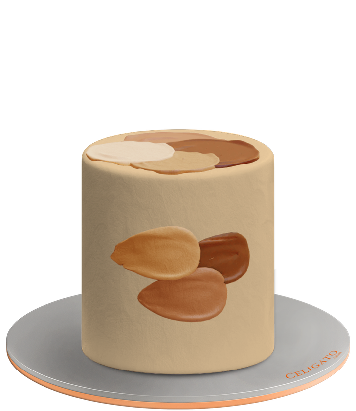 Blushed Brown cake on transparent background