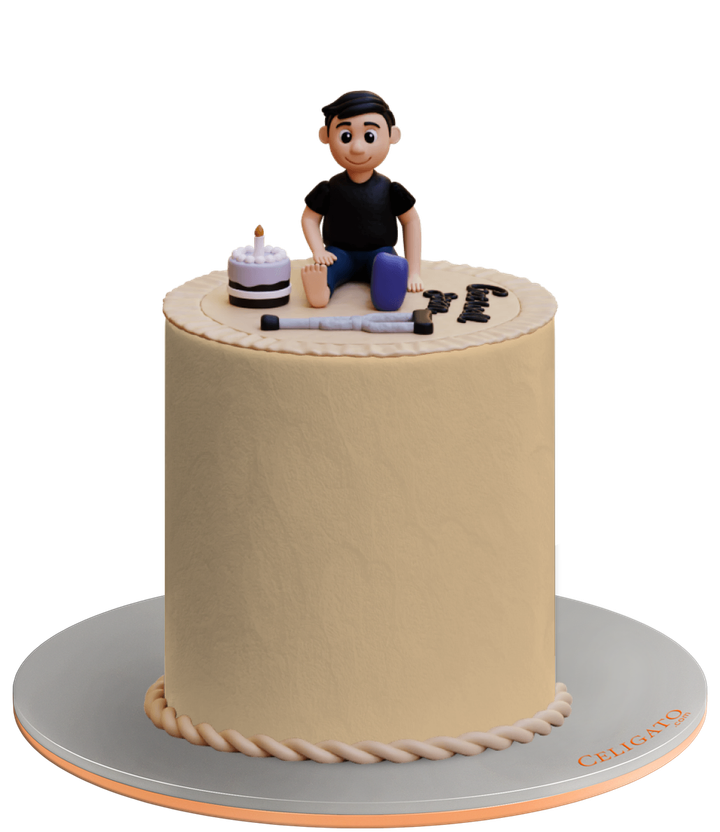 Gws Broken Leg Glow Up Round Cake on transparent background