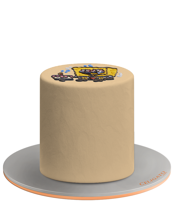 Spongebob Crying cake on transparent background