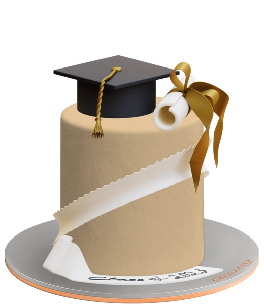 Graduation Sash cake on transparent background