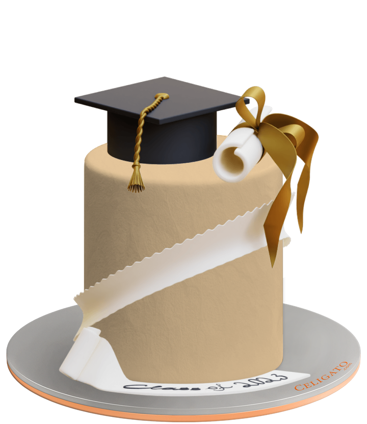 Graduation Sash cake on transparent background