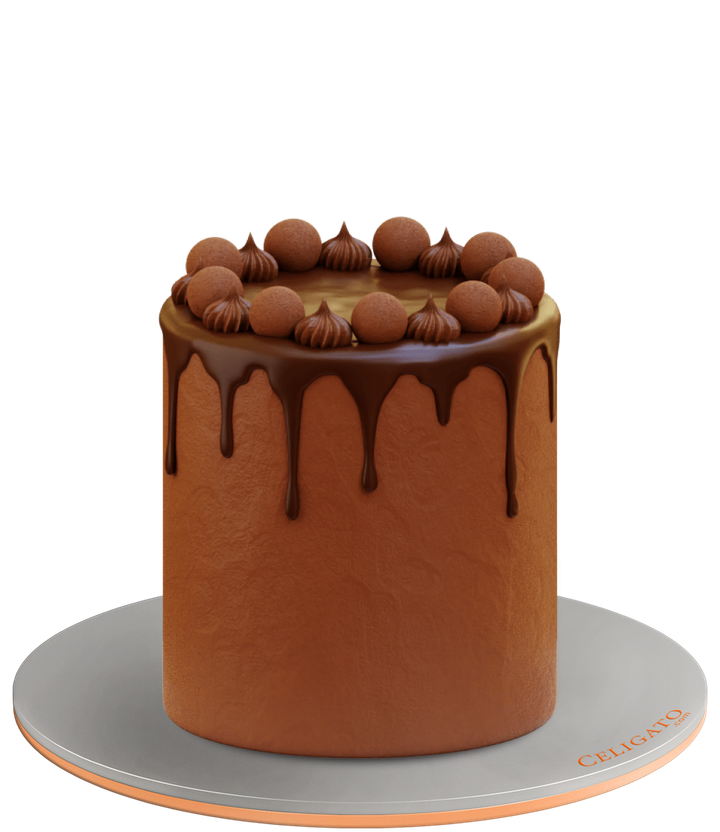 Chocolate Smooth Classic For Mom Round Cake on transparent background