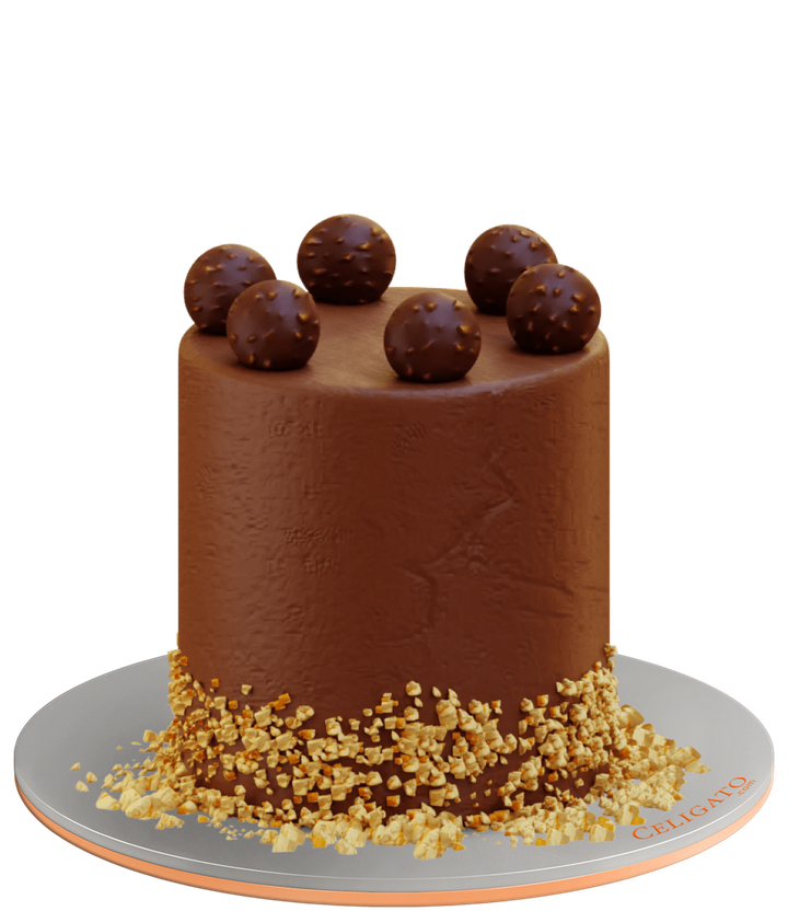 Classic Ferrero cake on transparent background