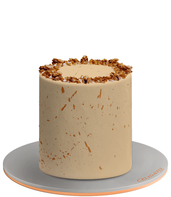 Classic Pecan cake on transparent background
