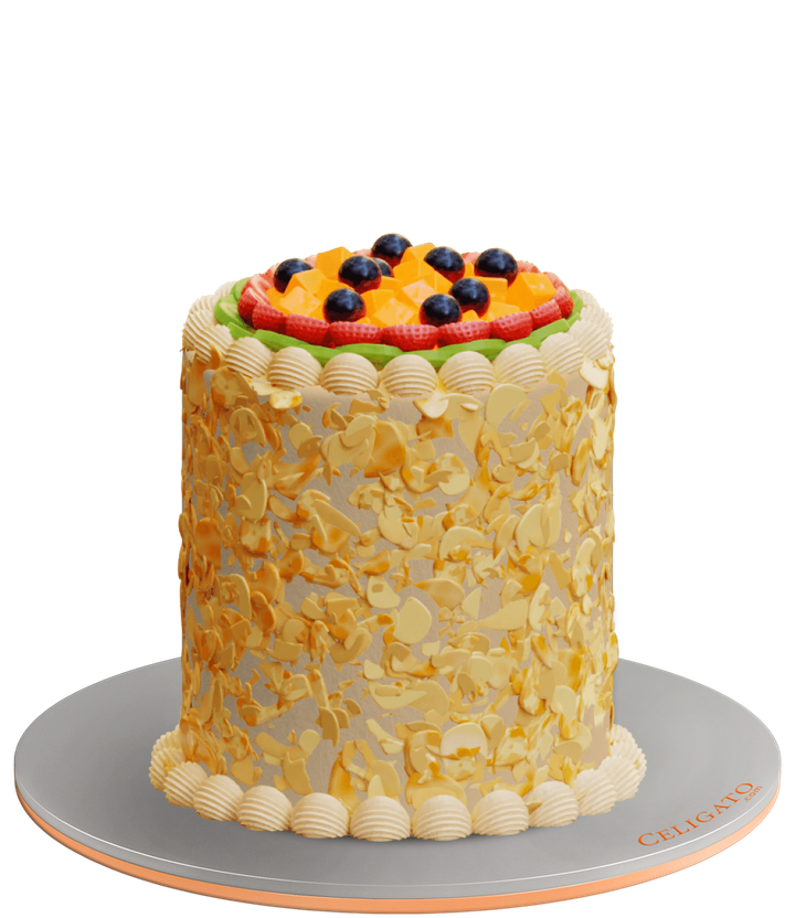 Classic Fruits & Berries Two Funny Mood Cake on transparent background