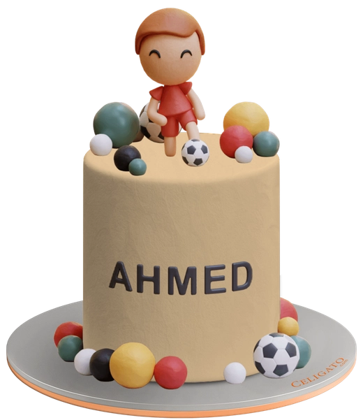 Football Player cake on transparent background