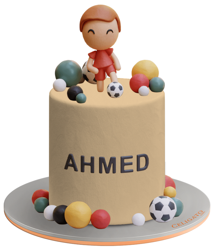 Football Player cake on transparent background